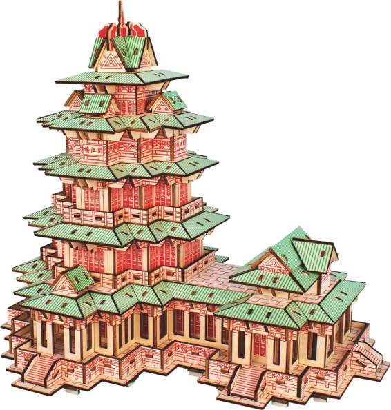 Woodcraft lesene 3D sestavljanke – stolp Yuejiang