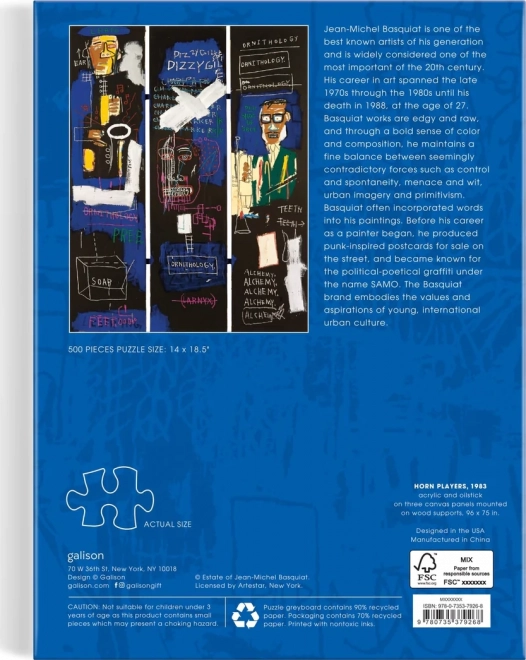 Puzzle Basquiat: igralci na rog 500 kosov