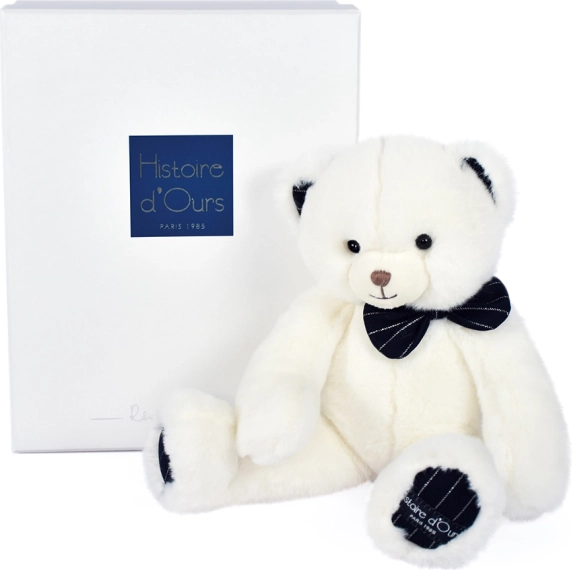 plišasti medvedek s temno modrim metuljčkom 30 cm – Doudou Histoire d’Ours