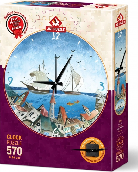 Sestavljanka ura Mesto pod gladino 570 koščkov z okvirjem