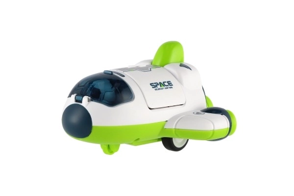 Raketoplan/raketa plast 10x11cm s kozmonavtom na vztrajniku 2 barvi 12ks v škatli