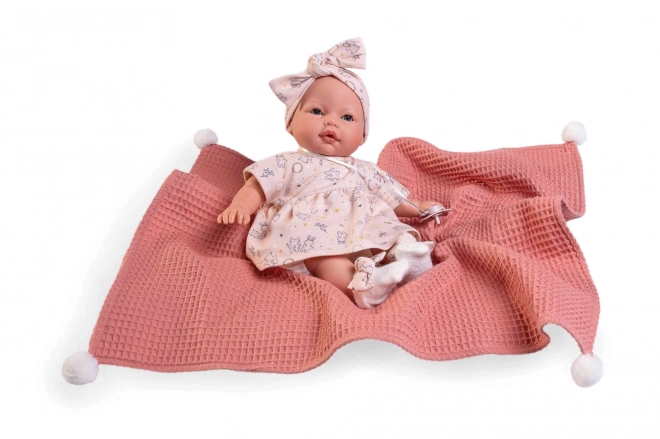 Antonio Juan 14258 BIMBA - utripajoča punčka dojenček z zvoki in mehkim tkaninskim telesom - 37 cm