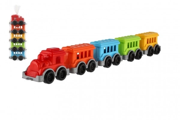 Lokomotiva/Vlak + 4 vagoni plast v mreži 5x24x10cm