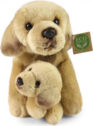 rappa plišasti labrador s kužkom, ležeči 25 cm, okolju prijazen