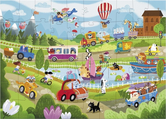 DODO Puzzle Prevoz na podeželju 60 delov