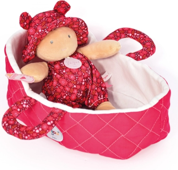 Doudou Jolijou punčka v rožnati prenosni torbi 20 cm