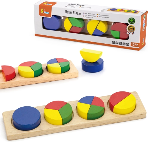Lesena sestavljanka VIGA Montessori matematični bloki
