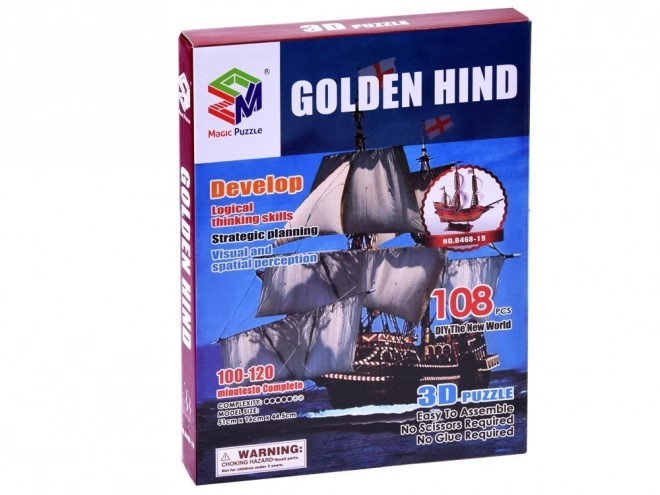 3D Puzzle ladja Golden Hind
