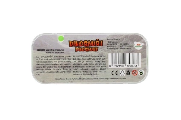Vodna igra možganska uganka 15,5x7cm plast dinozaver 4 vrste 24kos v škatli