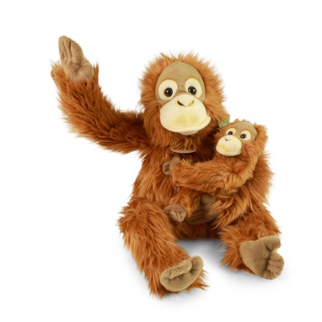Plišasti orangutan z mladičkom 28 cm EKO-PRIJAZEN