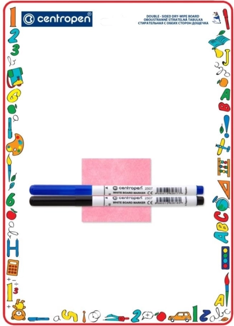 Centropen izbrisljiva tabla A4, dvostranska, s flomastri