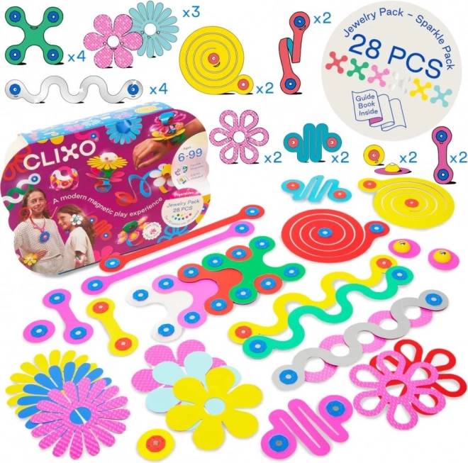 Clixo Jewelry Pack Kreativni paket kock za izdelavo nakita - 28 kos