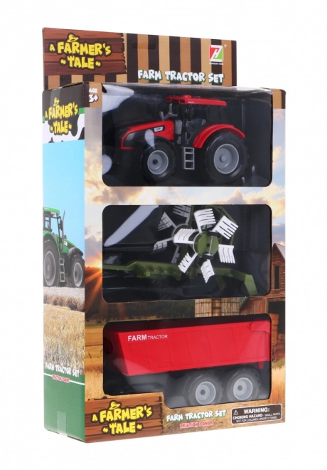 Traktor za nakladanje sena z nakladalnikom za otroke 3+ Premični deli + Trenja pogona