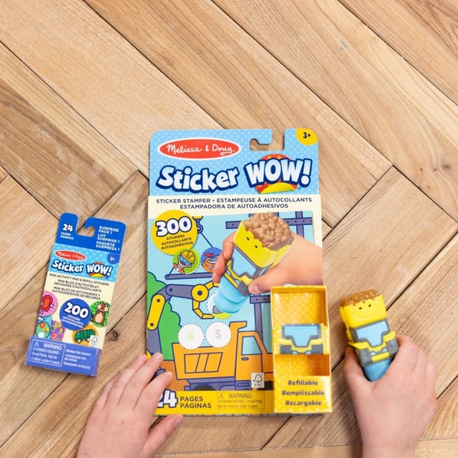 Sticker WOW! komplet nalepk z žigom Buldožer