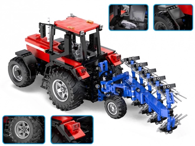 Velik komplet blokov 1675-ele 1:17 Traktor + plug na daljinsko upravljanje ZA5251