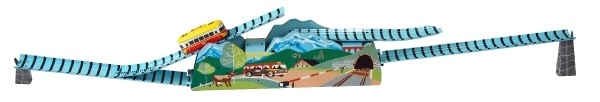 Gorska železnica na ključek kovina 120cm v škatli Kovap
