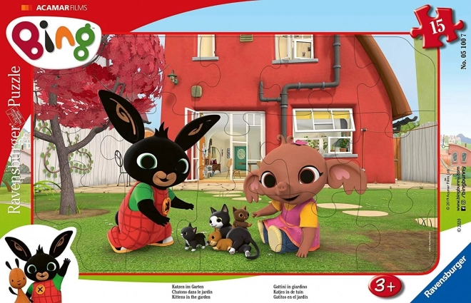 RAVENSBURGER Puzzle Bing: Mucek na vrtu 15 kosov