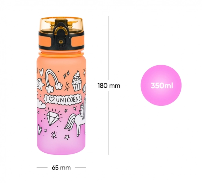 BAAGL Tritanova steklenička za pitje Gradient Enorog 350 ml