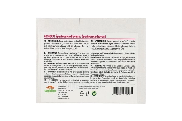 Omarica škatlica za nakit Princess 3 predali dvižen vrh z ogledalom les 16x12,5x12cm v škatli