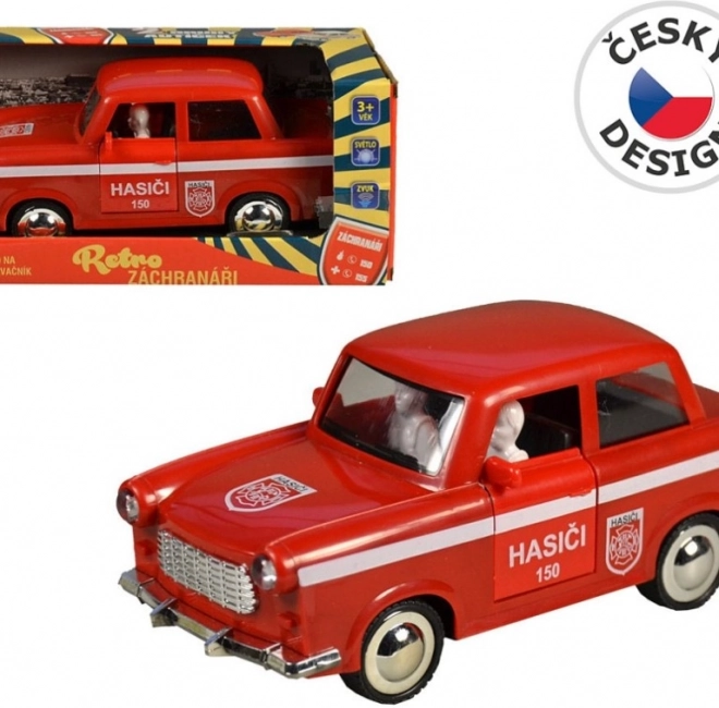 Retro gasilski avto na vztrajnik