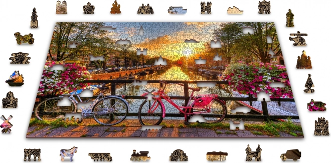 WOODEN CITY Leseno puzzle Amsterdamsko kolo 1010 kosov
