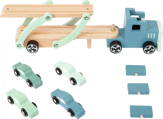 Leseni tovornjak s prikolico za avtomobile Chicago – small foot