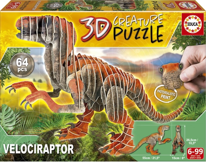 Educa 3D sestavljanka velociraptor 64 kosov
