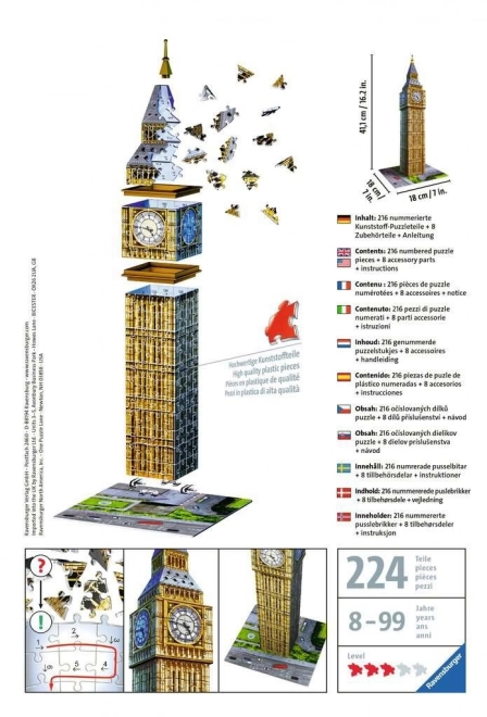 Ravensburger 3D sestavljanka Big Ben London 216 delov