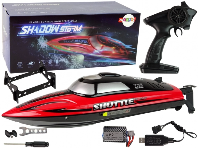 Motorni čoln R/C 2.4G Rdeč 20-25 km/h