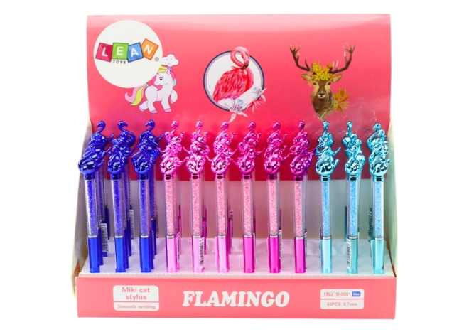 Kemični svinčnik z modro konico Flamingo Diamonds 0,7 mm Mix