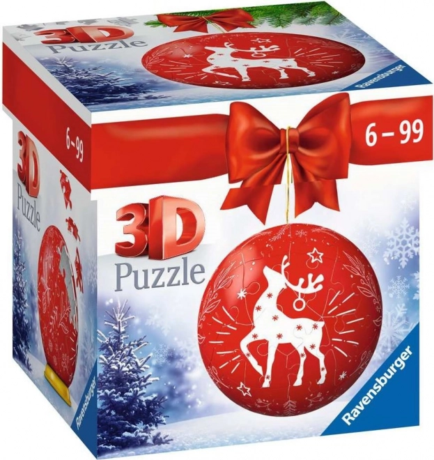 Ravensburger 3D puzzleball božični okras rdeč 54 koščkov