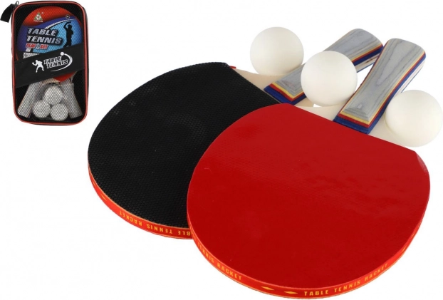 Komplet za namizni tenis: 2 loparja + 3 žogice v etuiju