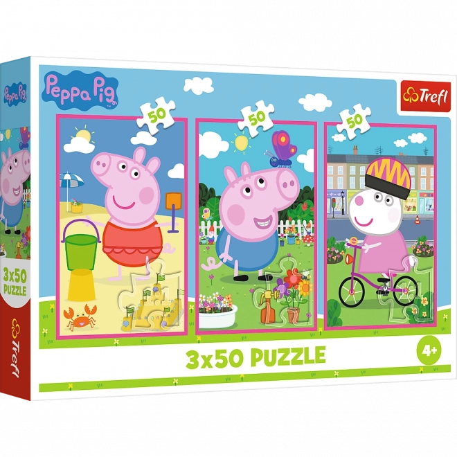Sestavljanka 3x50 Peppa Pig - Moč prijateljstva