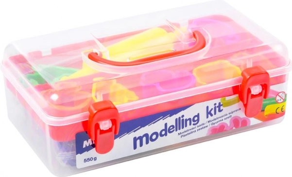 Modelirni set s plastelinom 7 barv, modelčki in valjarjem (550 g)