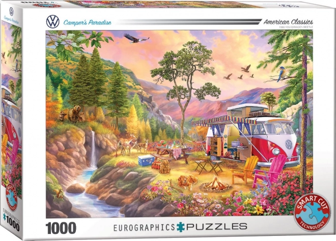 EUROGRAPHICS sestavljanka z motivom VW Bus c raj za tabornicke 1000 kosov