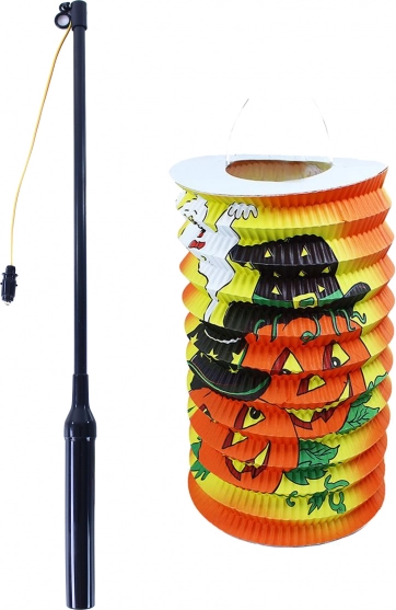 Halloween lampijon 15 cm s svetlečo palico 40 cm