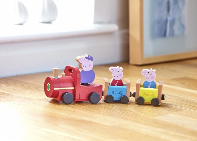 Leseni vlak Peppa Pujsa + figura dedka