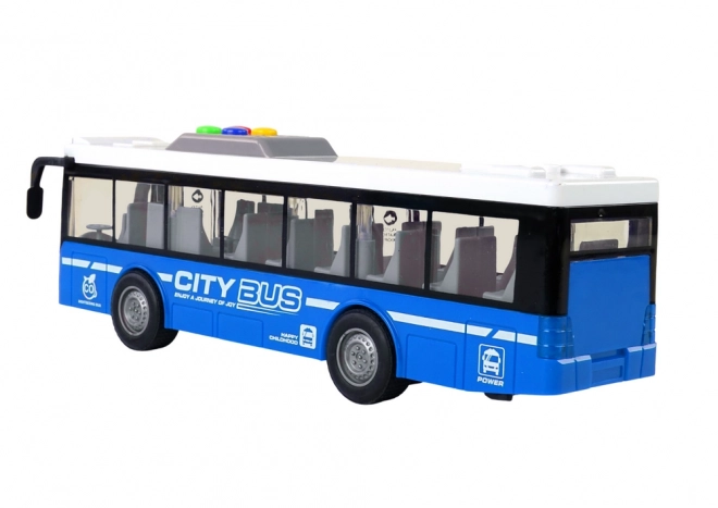 Interaktivni avtobus na baterije s svetlobnimi učinki in zvoki moder 1:16