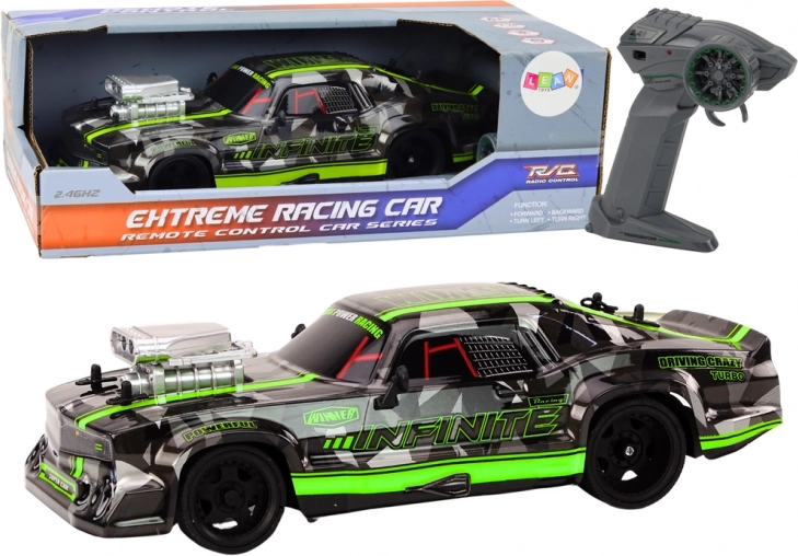 RC avto na daljinsko upravljanje 1:16 Gumijasta drift kolesa zelena
