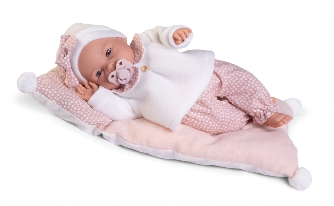 Antonio Juan 14363 BIMBA - pomežikajoča punčka dojenček z zvoki in mehkim tekstilnim telesom - 37 cm