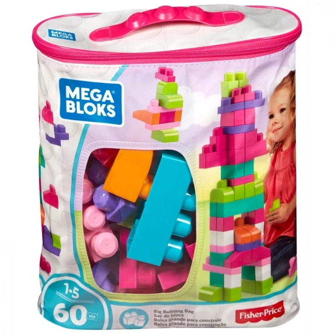 Kocke v plastični vrečki - rožnata barva, 60 kosov