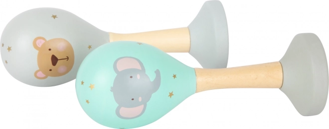 small foot Lesene rumba kroglice set Pastelne, 2 kos