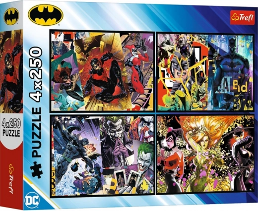 Sestavljanka 4 × 250 koščkov BATMAN