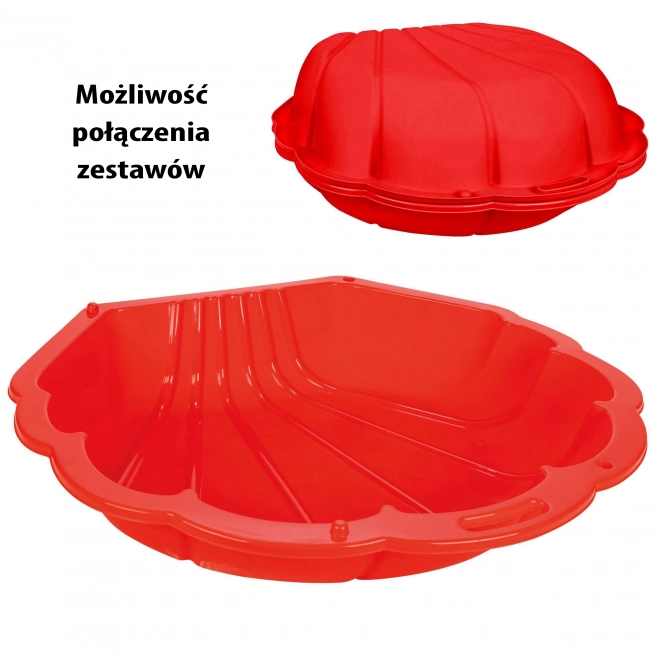 Zapirajoča lupina za peskovnik, rdeča - 1 kos
