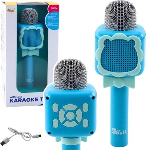 Brezžični mikrofon Bluetooth Karaoke Snemanje Sprememba glasu Moder