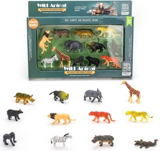 Set figuric divjih živali - 12 kosov, 7 cm