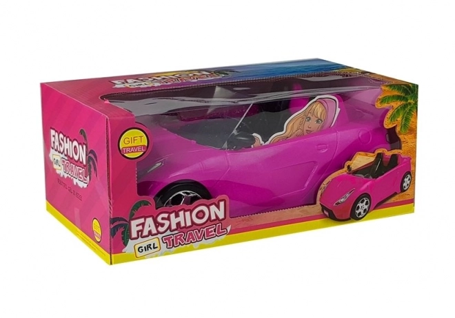 Rožnati avto za punčke Cabrio 34 cm