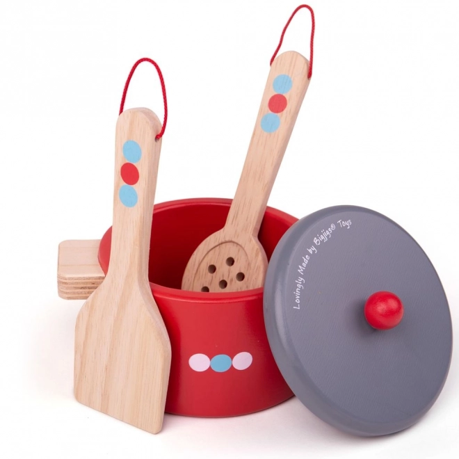Bigjigs Toys Leseni set posode s pikami