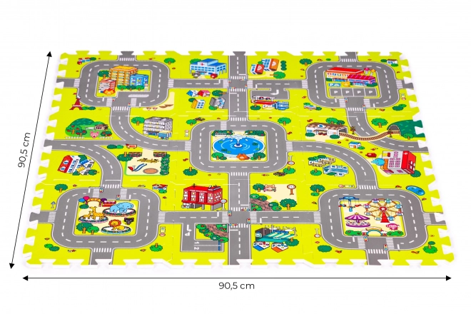 Pena igralna podloga mesto – 9 kosov 90,5 × 90,5 cm IPLAY