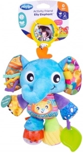 Playgro viseči slon Elly – senzorična plišasta igračka z grizalom